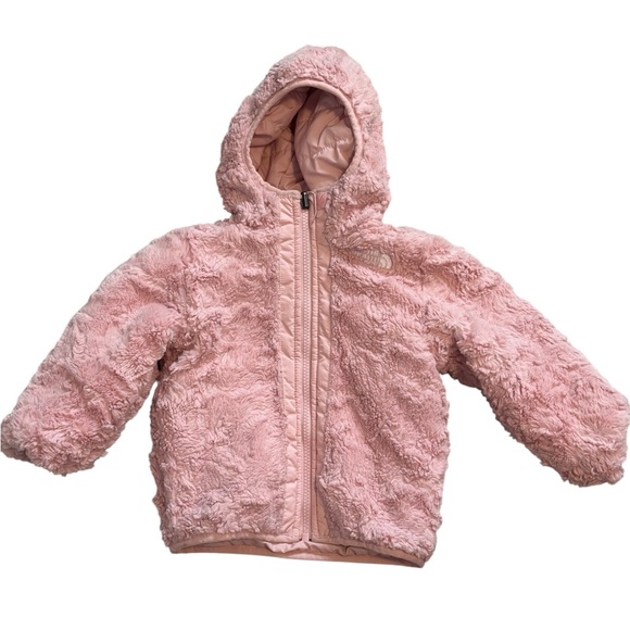 The North Face Toddler Girl Reversible Shasta Full-Zip Hooded Jacket in Pink 2T - Picture 8 of 12
